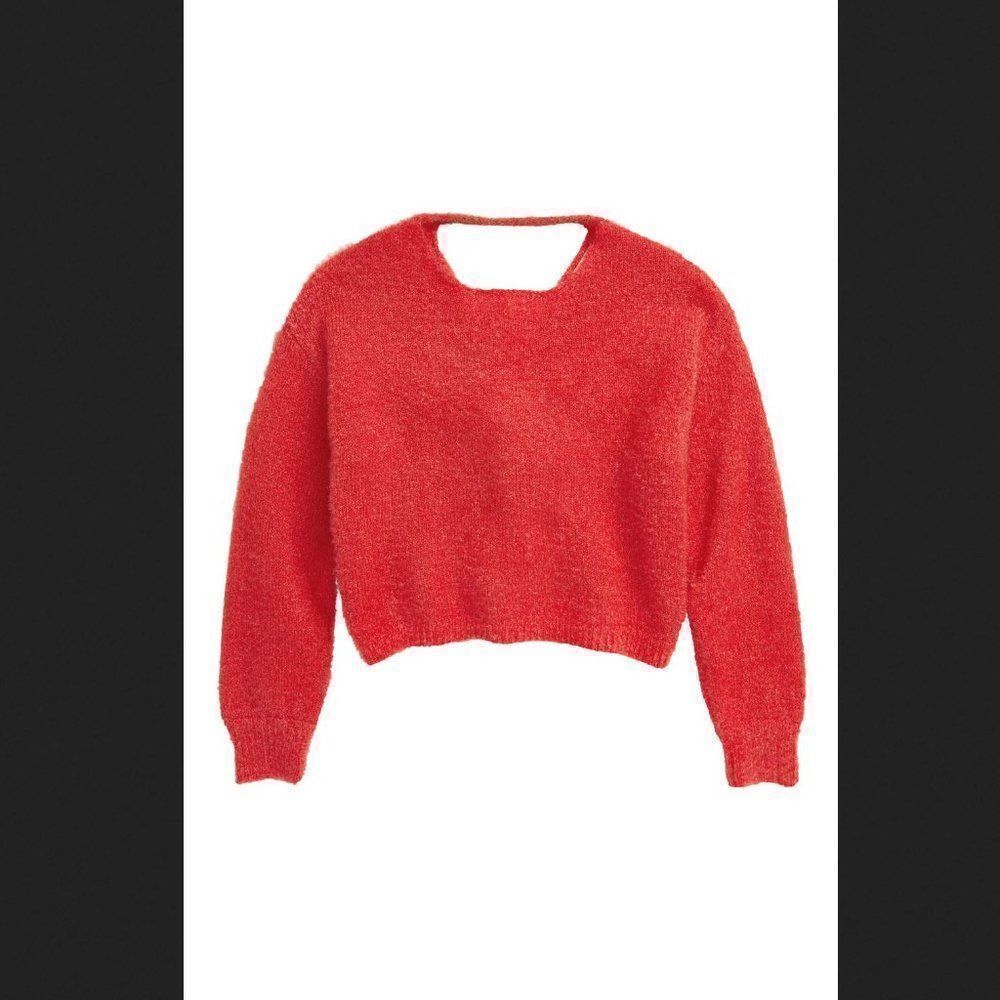 Girl's‎ 1901 Red Shimmery Fuzzy Sweater Size XL